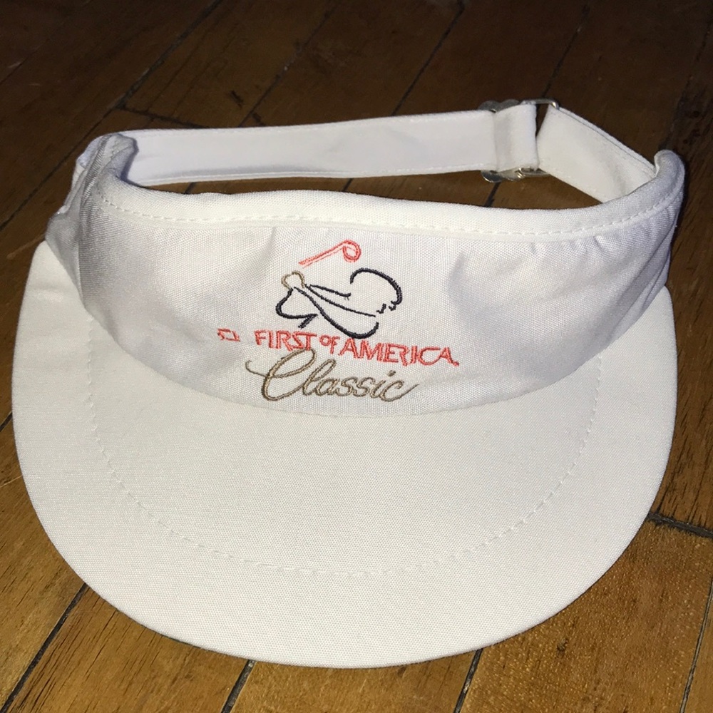 Vintage First of America Classic‎ White Golf Visor